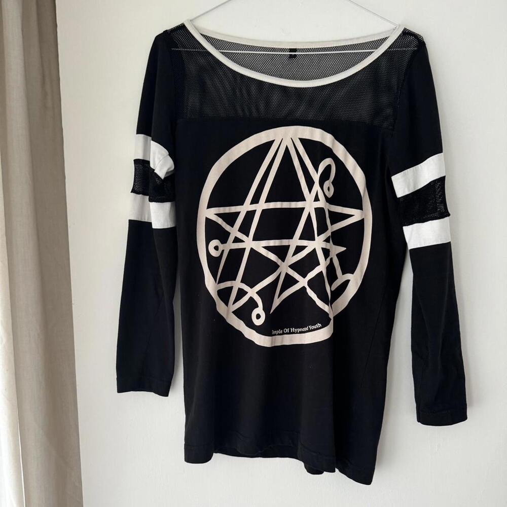 Disturbia HP Lovecraft shirt, long sleeve top Goth women size S Gothic Satanic